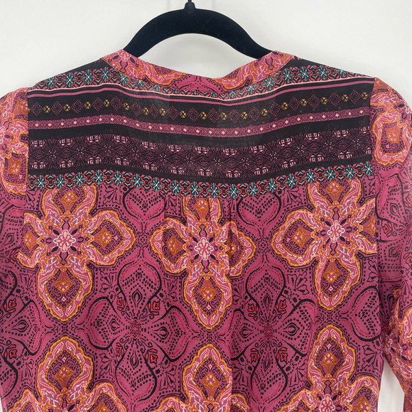 Anthropologie Maeve Women's Multi Patchwork Boho V-Neck Peasant Dress Size Small - Picture 12 of 14